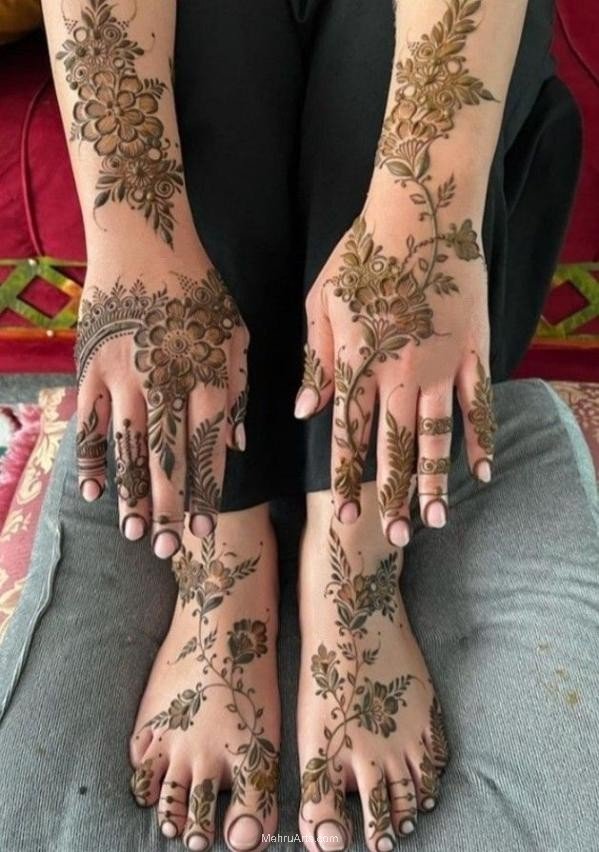 Mehndi design for hands and feet