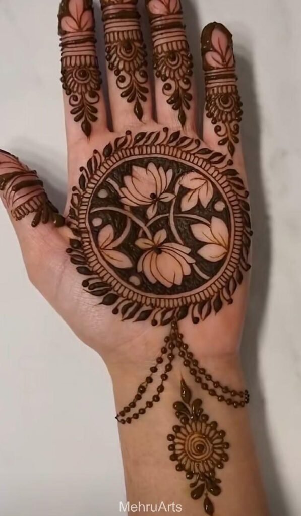 front hand simple mehndi design
