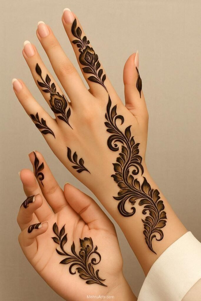 Simple Design of Arabic Mehndi