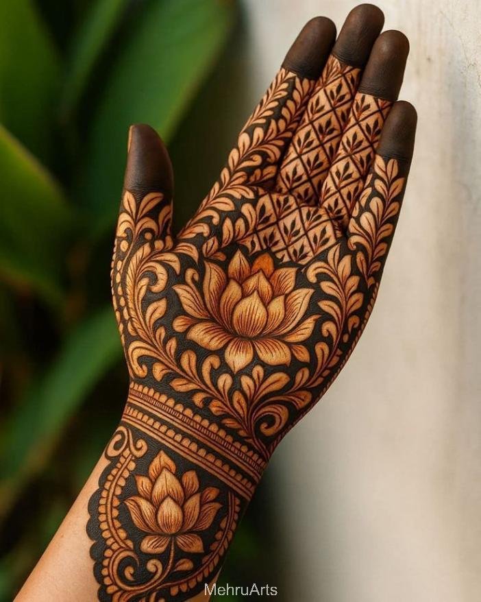 front hand simple mehndi design

