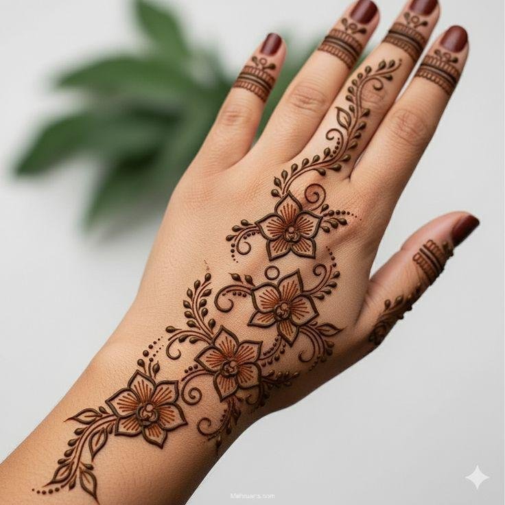 Simple Mehndi designs for back hands
