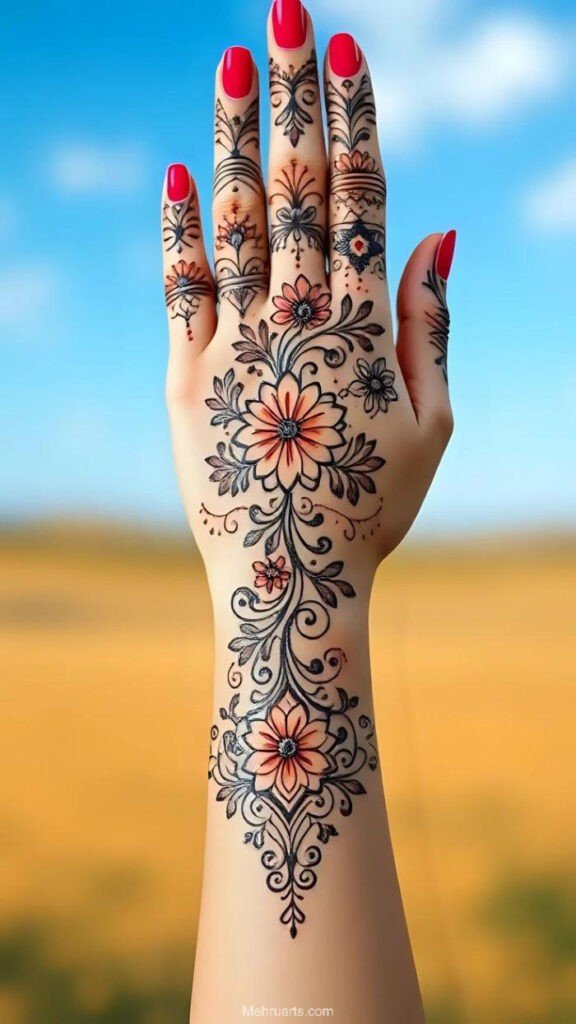 easy mehndi designs for hands 