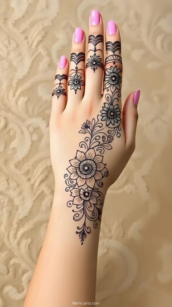 easy mehndi designs for hands 
