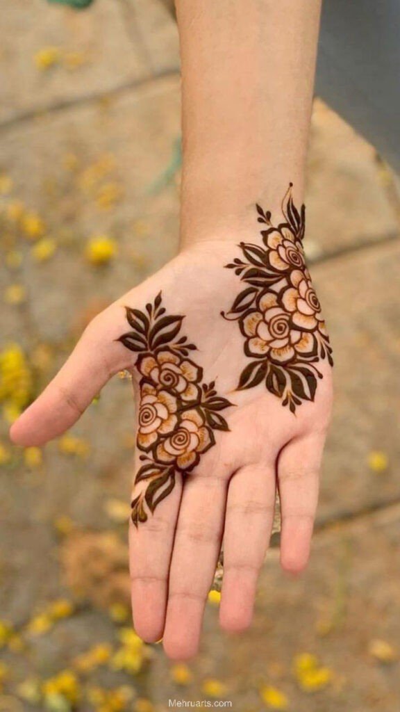 mehndi design easy and beautiful for front hand

