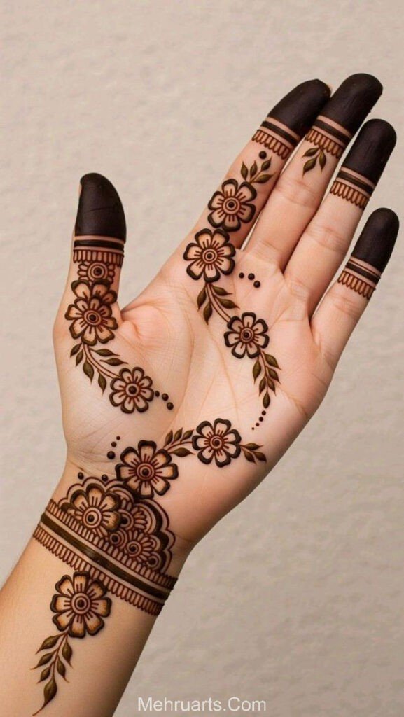 Front hand simple Mehndi design