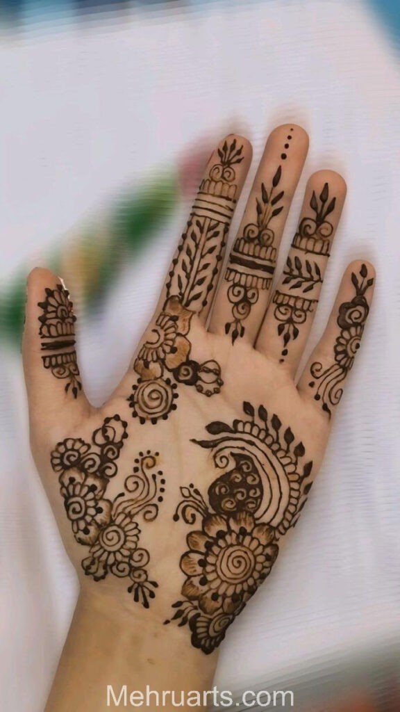 Front hand simple Mehndi design