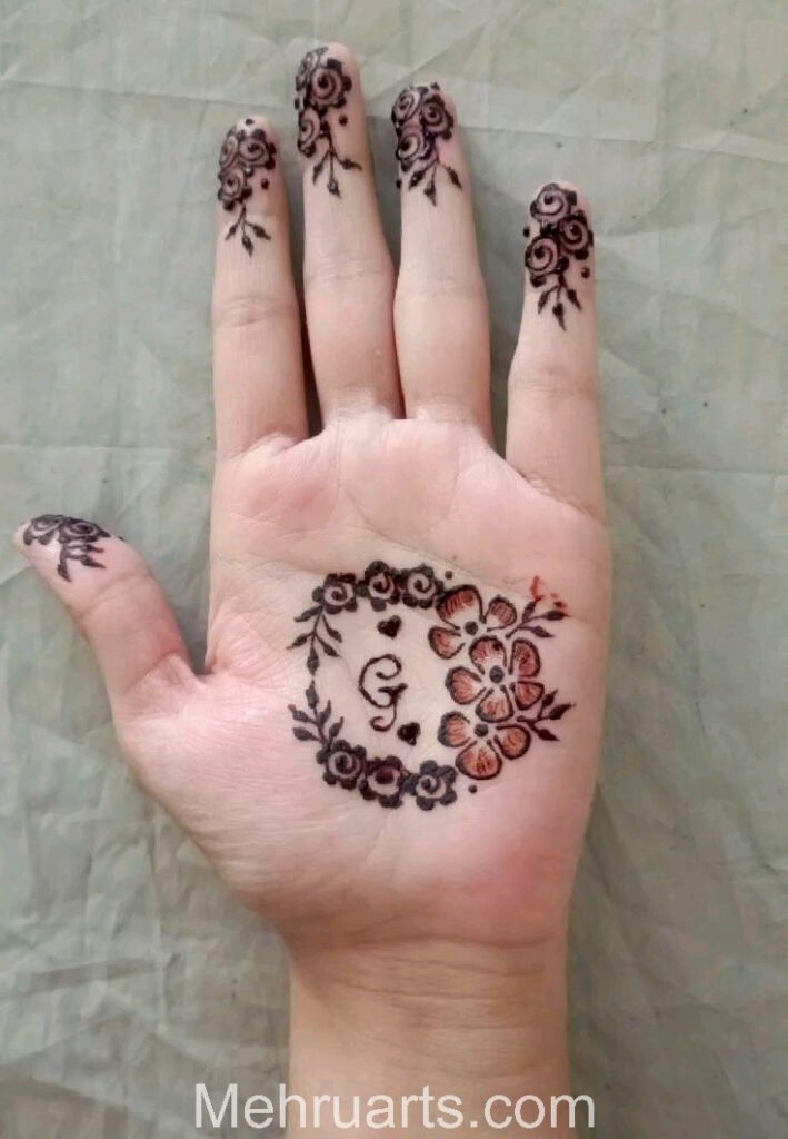 Front hand simple Mehndi design