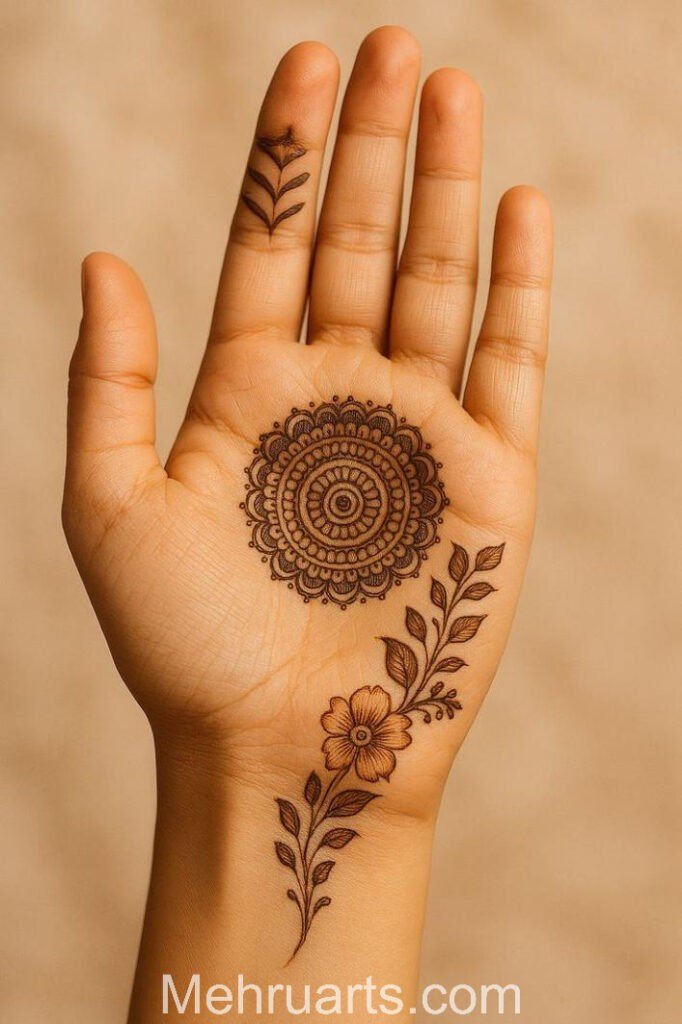 Front hand simple Mehndi design