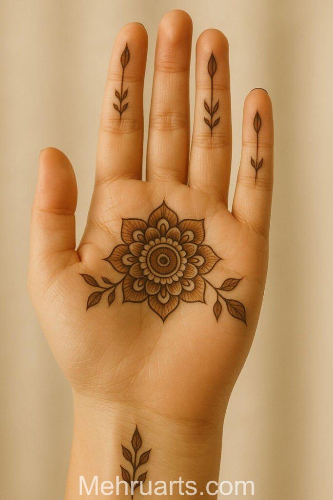 Front hand simple Mehndi design