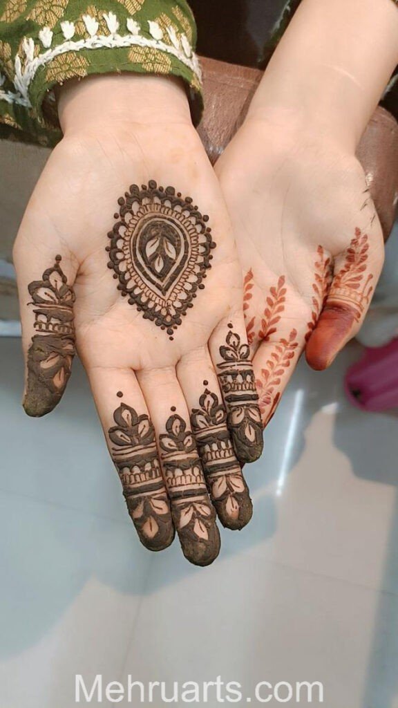 Front hand simple Mehndi design