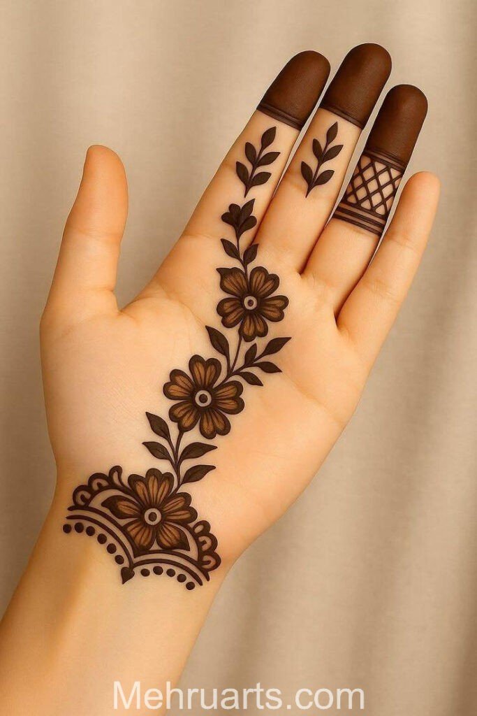Front hand simple Mehndi design