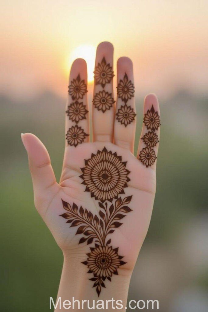 Front hand simple Mehndi design