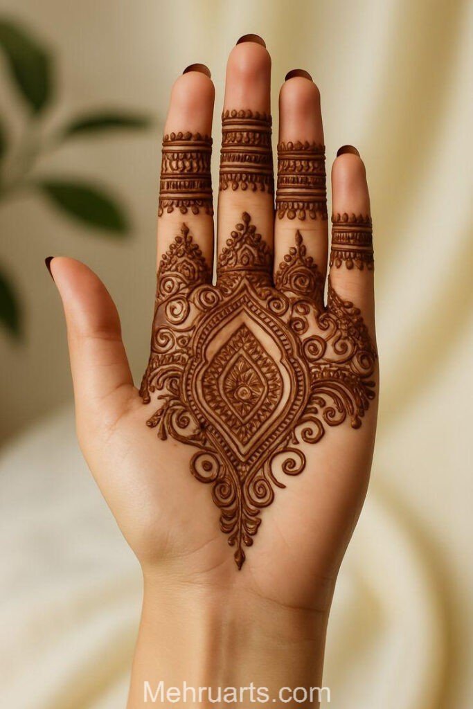 Front hand simple Mehndi design