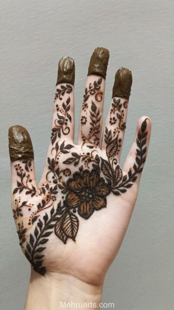 Front hand simple mehndi design
