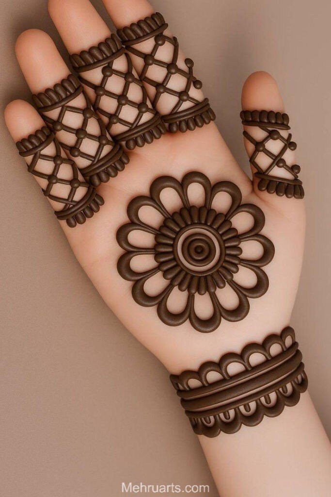 Front hand simple mehndi design
