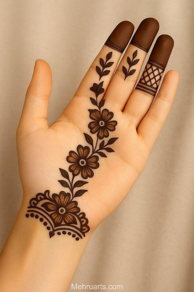  Front hand simple Mehndi design