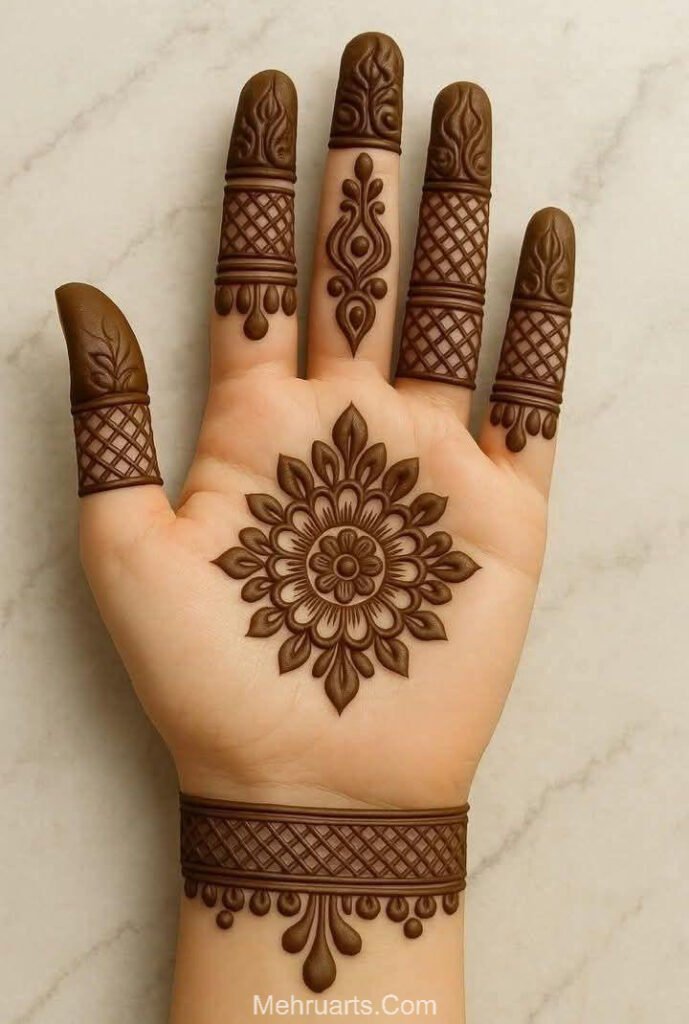 Front hand simple Mehndi design