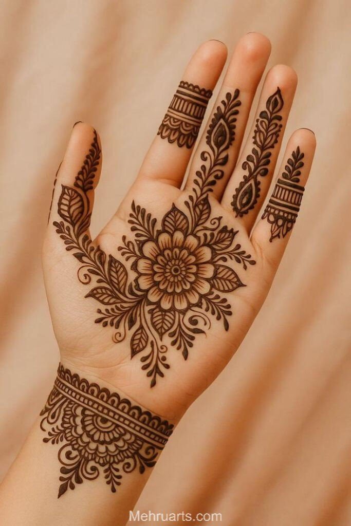  Front hand simple Mehndi design