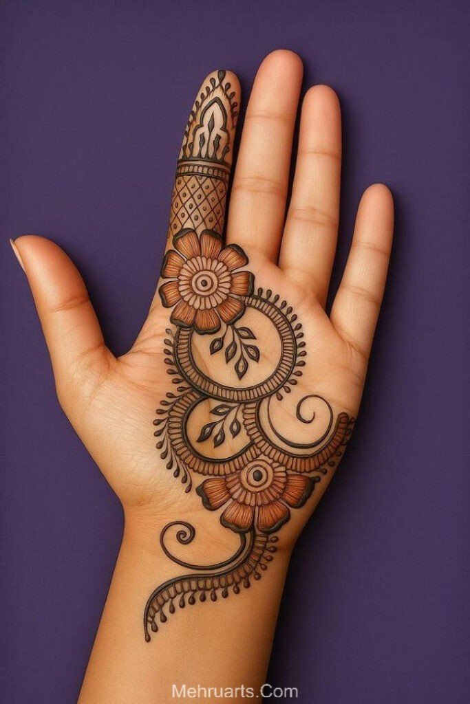 Front hand simple Mehndi design