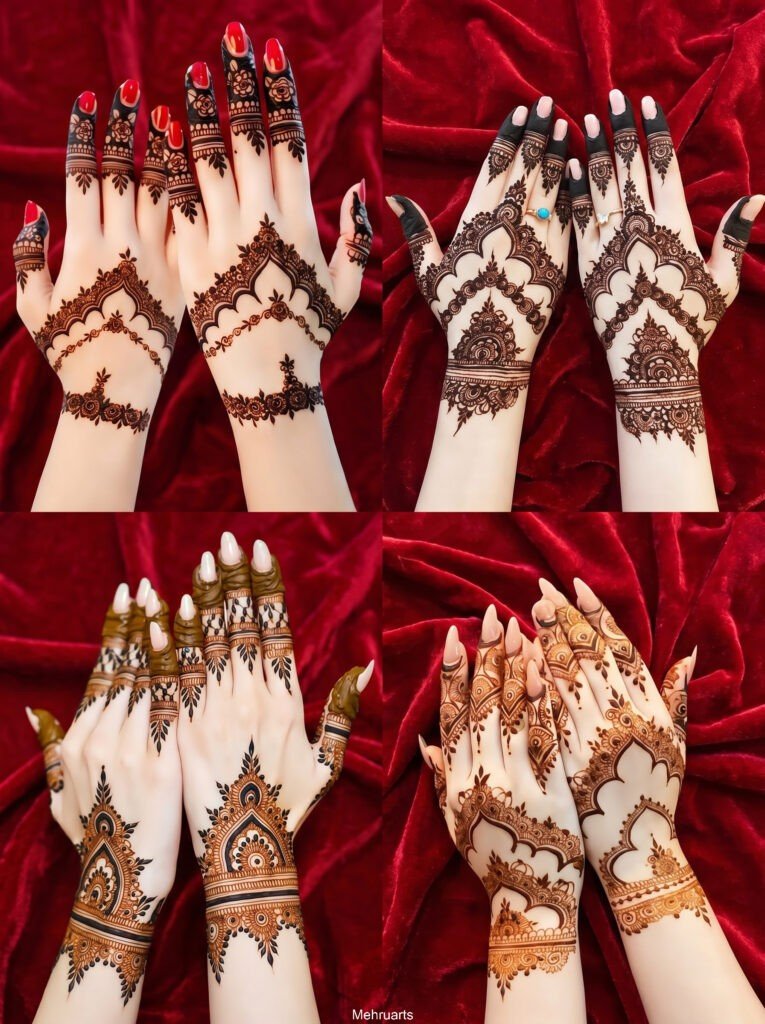 simple and stylish back hand mehndi designs (3)