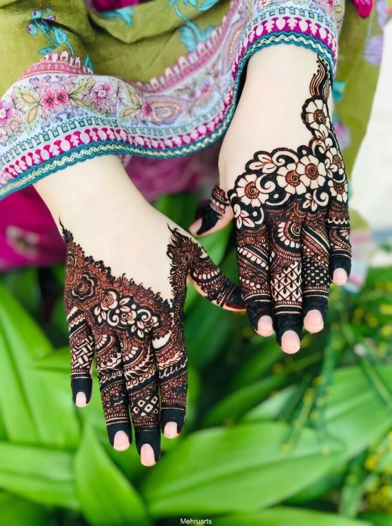 simple and stylish back hand mehndi designs (3) simple and stylish back hand mehndi designs (3)