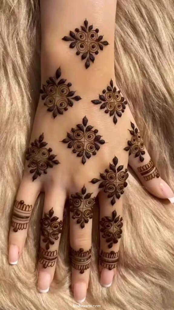 Stylish back hand mehndi designs