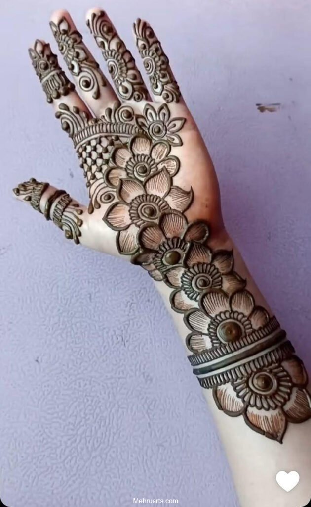 Arabic mehndi design for full hands