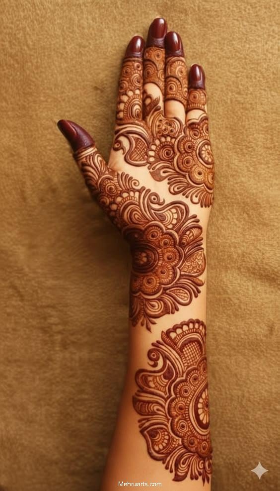 Arabic mehndi design for full hands