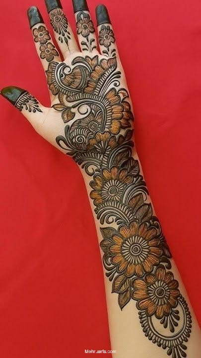 Arabic mehndi design for full hands