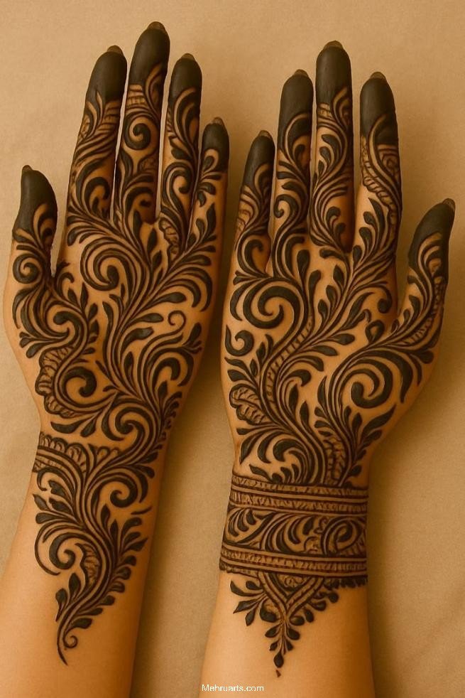 Arabic mehndi design for full hands