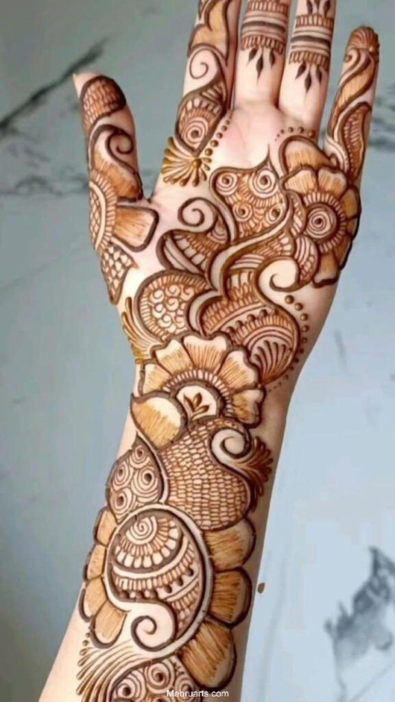 Arabic mehndi design for full hands