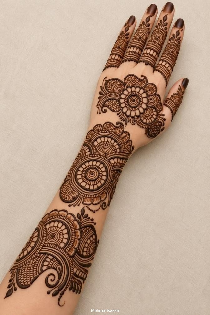 Arabic mehndi design for full hands