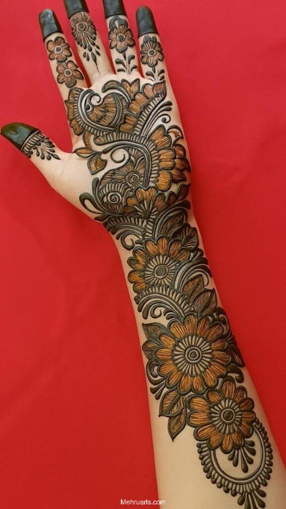 Arabic mehndi design for full hands