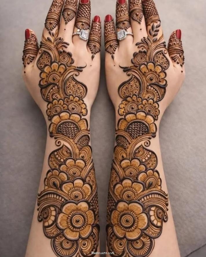 Arabic mehndi design for full hands