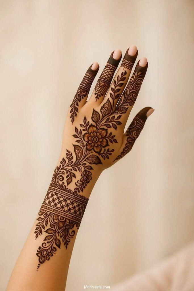 Arabic mehndi design for full hands