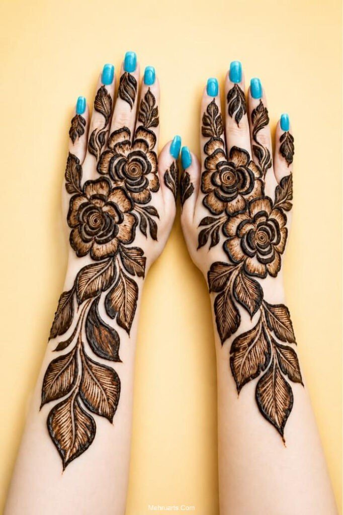 Full hand Mehndi Design simple